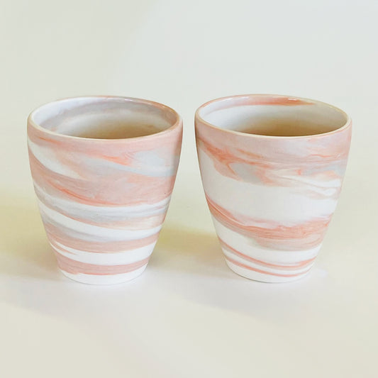 Set of 2 coffee/tea mugs pink