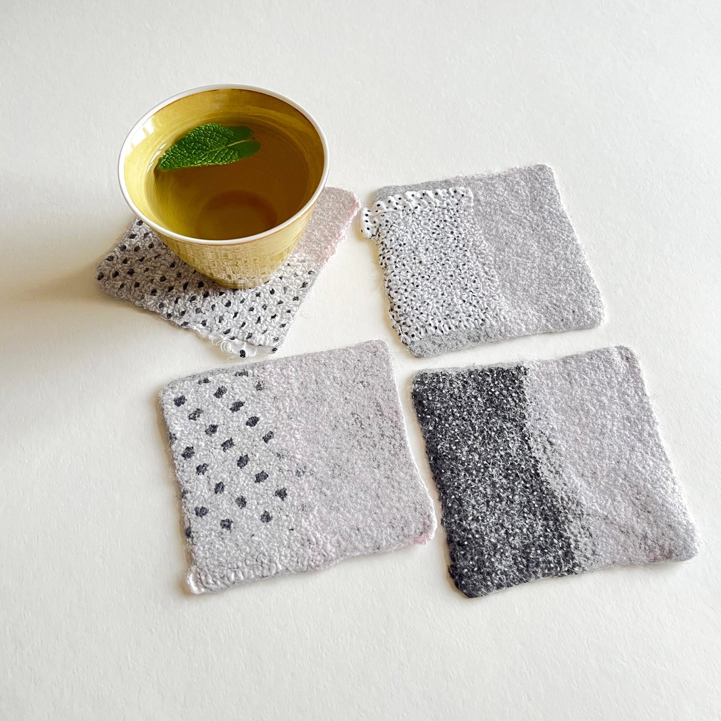 Collage - Coasters set of 4 light gray