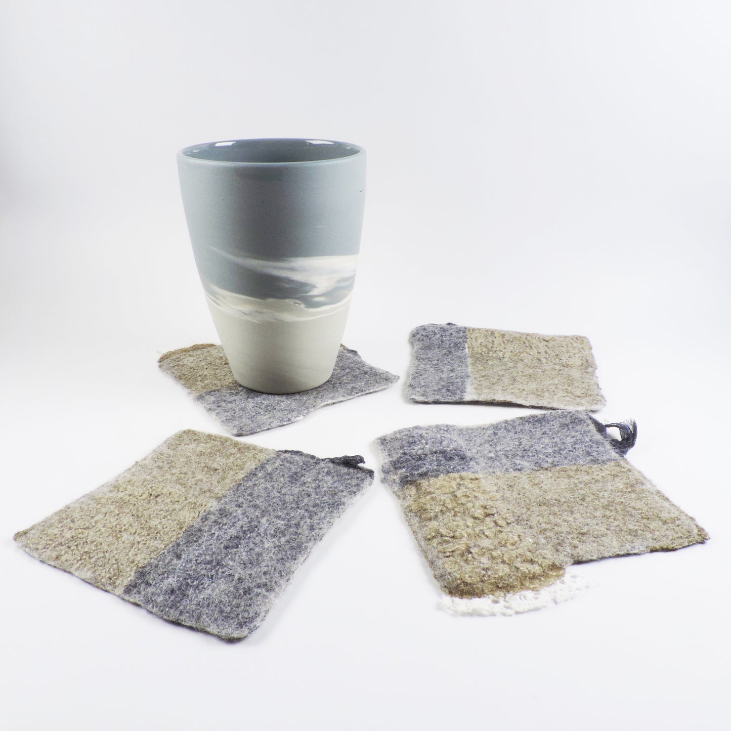 Collage - Coasters set of 4 khaki