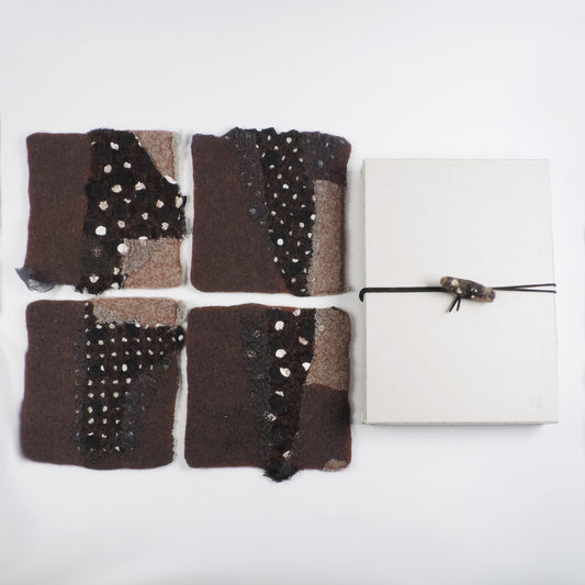 Collage - Coasters set of 4 dark brown